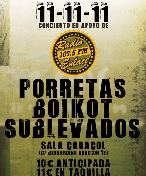 11-N: Boikot, Porretas y Sublevados, juntos en apoyo a Radio Enlace