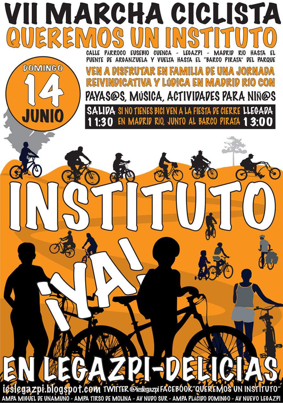 14J: VII Marcha Ciclista por la construcción de un instituto en Arganzuela