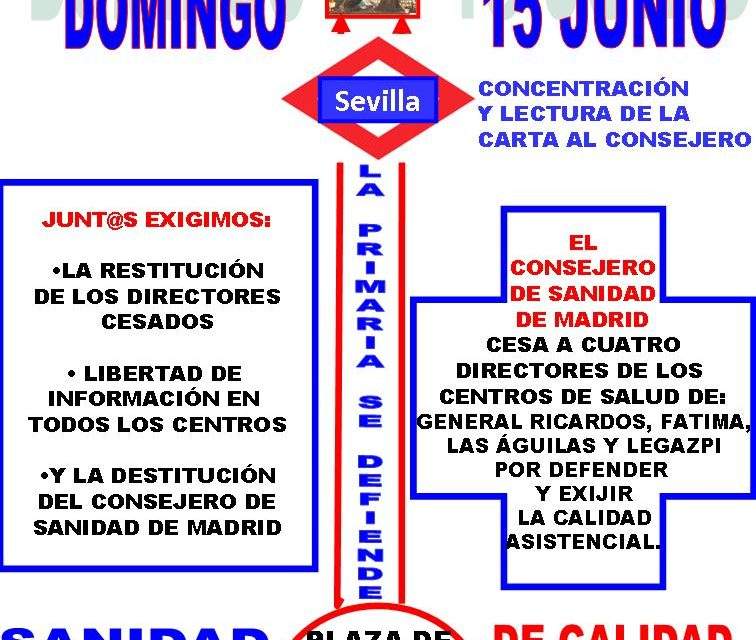 15J: Marea Blanca por la restitución de los directores represaliados y en defensa de la sanidad pública