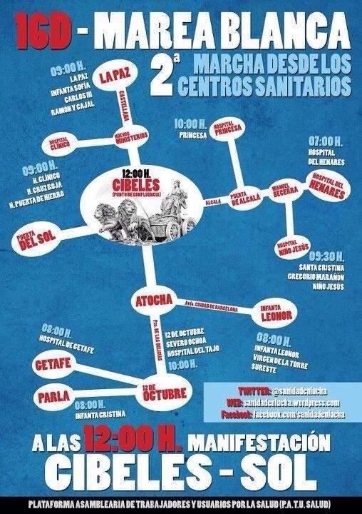 16D: segunda marcha desde los centros sanitarios hasta la Puerta del Sol