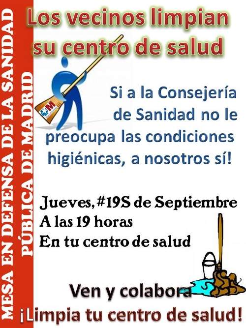 19 S: jornada de limpieza en los centros de salud