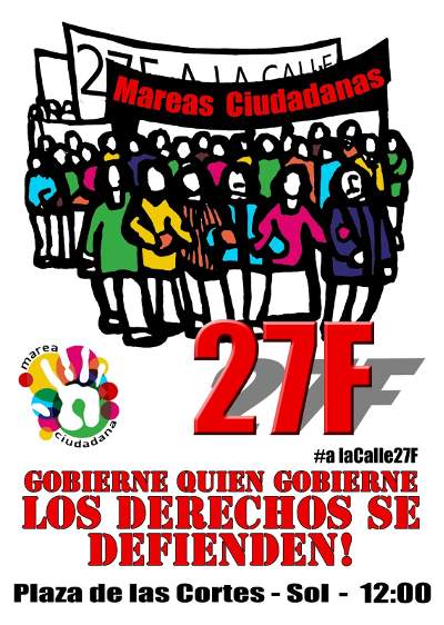 27F: unión de mareas en defensa de las libertades y contra los recortes