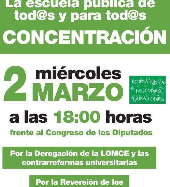 2M: a la calle contra la LOMCE
