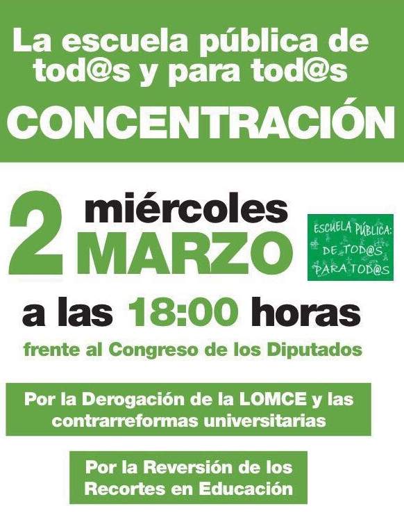2M: a la calle contra la LOMCE
