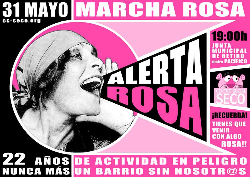 31 de mayo: el Centro Social Seco activa la ”alerta rosa”