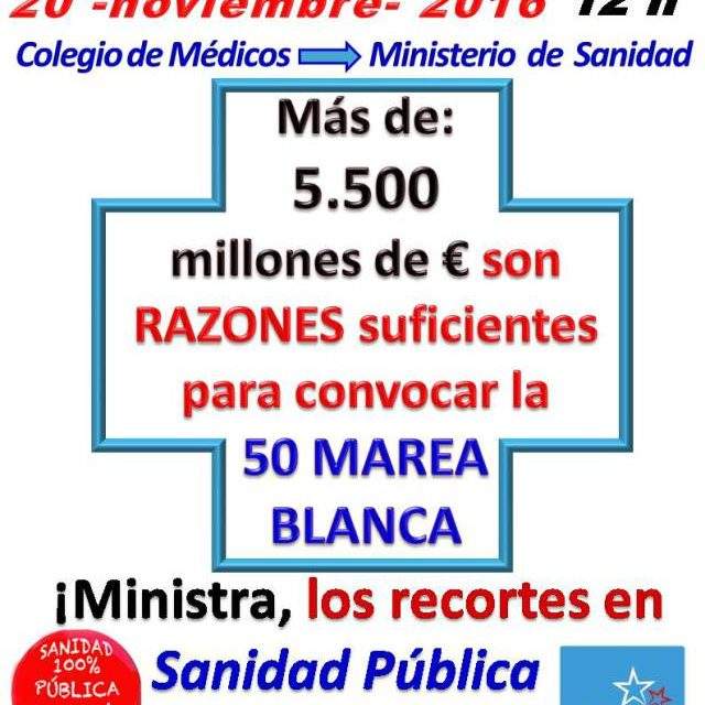 ¡50 mareas en defensa de la sanidad pública!