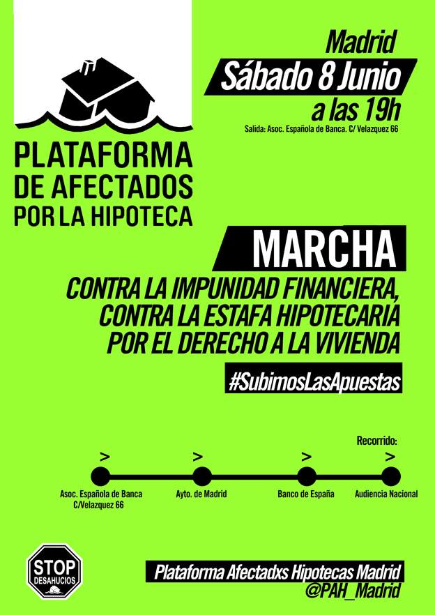 #8J: manifestación contra la impunidad financiera y la estafa hipotecaria