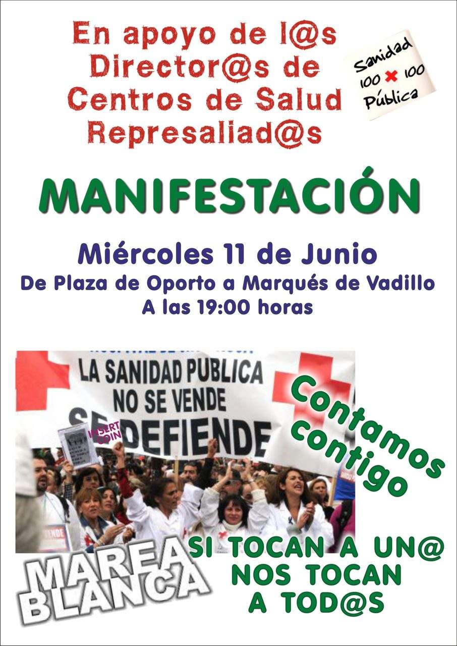 Carabanchel sale a la calle en apoyo a los directores sanitarios represaliados