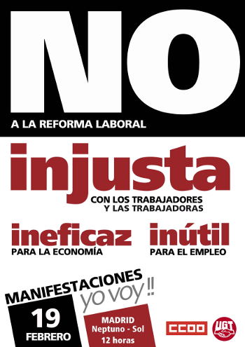 El movimiento vecinal anima a la ciudadanía a marchar el domingo 19-F contra la reforma laboral
