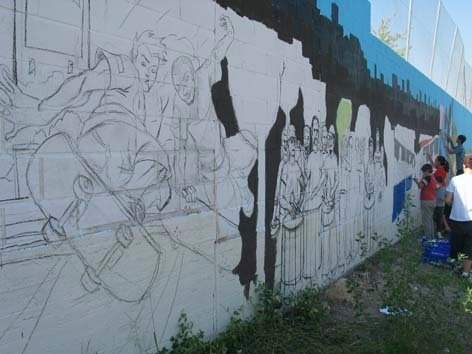 Hortaleza graba su autorretrato en los muros del distrito