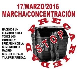 La Coordinadora de Desempleados y Precarios lleva su protesta a la Asamblea de Madrid