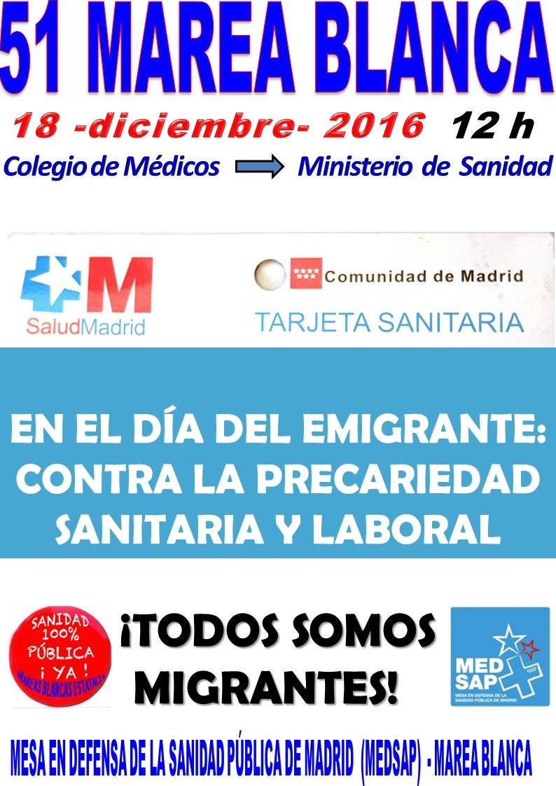La Marea Blanca vuelve a Madrid en el Día Internacional del Migrante