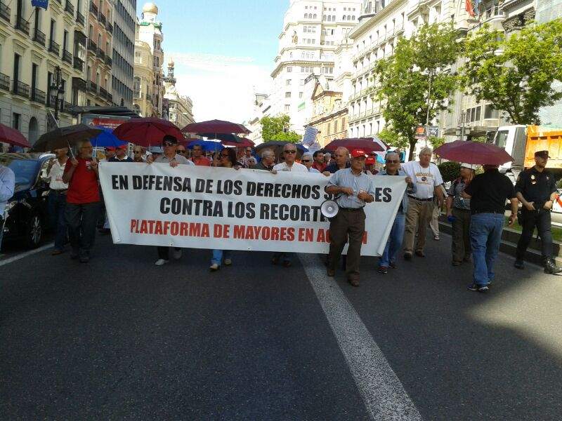 La Plataforma Mayores en Acción sale a la calle contra los recortes