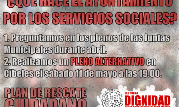 La Red por la Dignidad de los Barrios exige más dotación presupuestaria para los servicios sociales