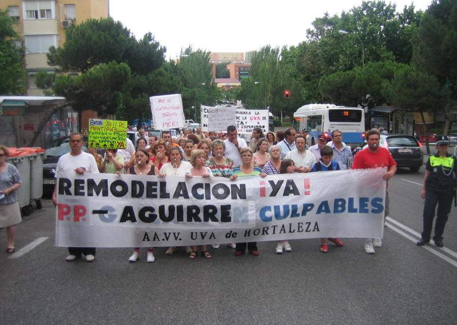 La UVA de Hortaleza exige la urgente ejecución de la remodelación del barrio