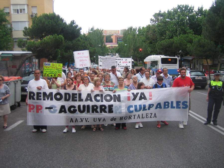 La UVA de Hortaleza exige la urgente ejecución de la remodelación del barrio