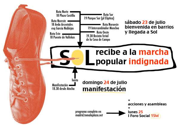 Madrid abre sus puertas a la Marcha Popular Indignada