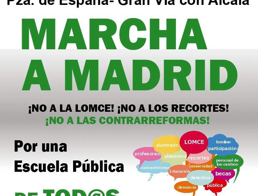 Madrid recibe el 30-N la marcha estatal por la escuela pública