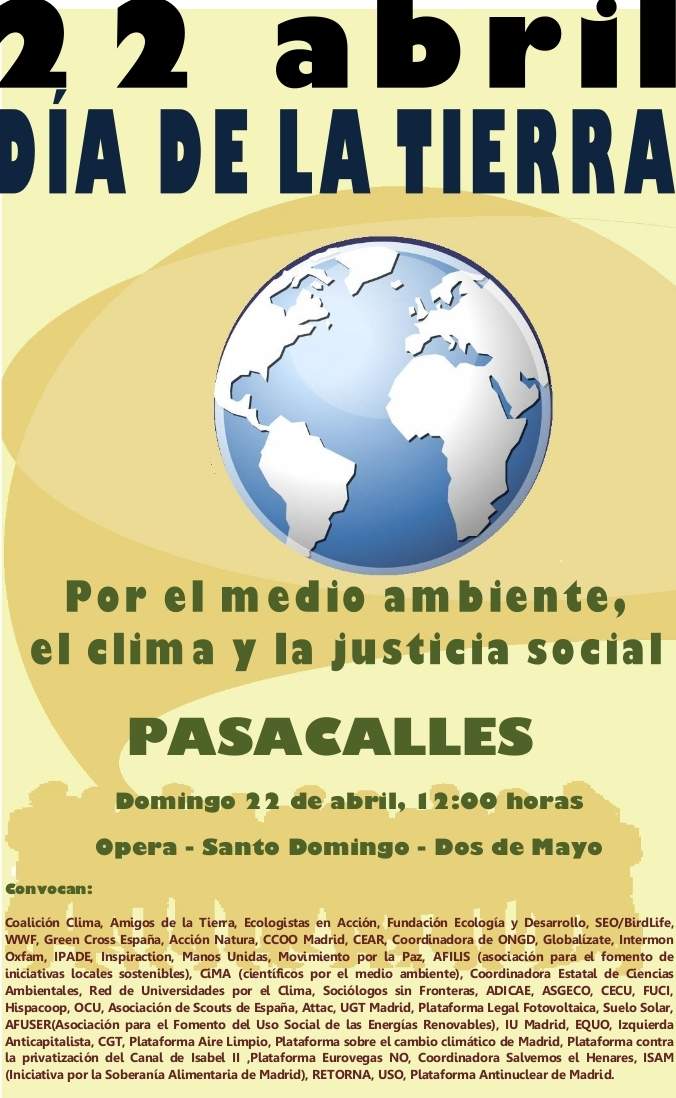 Madrid saldrá a la calle el domingo en defensa del medio ambiente, el clima y la justicia social