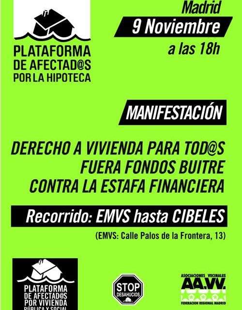 Manifestación 9-N: por el derecho a la vivienda, contra la estafa financiera