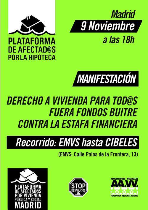Manifestación 9-N: por el derecho a la vivienda, contra la estafa financiera