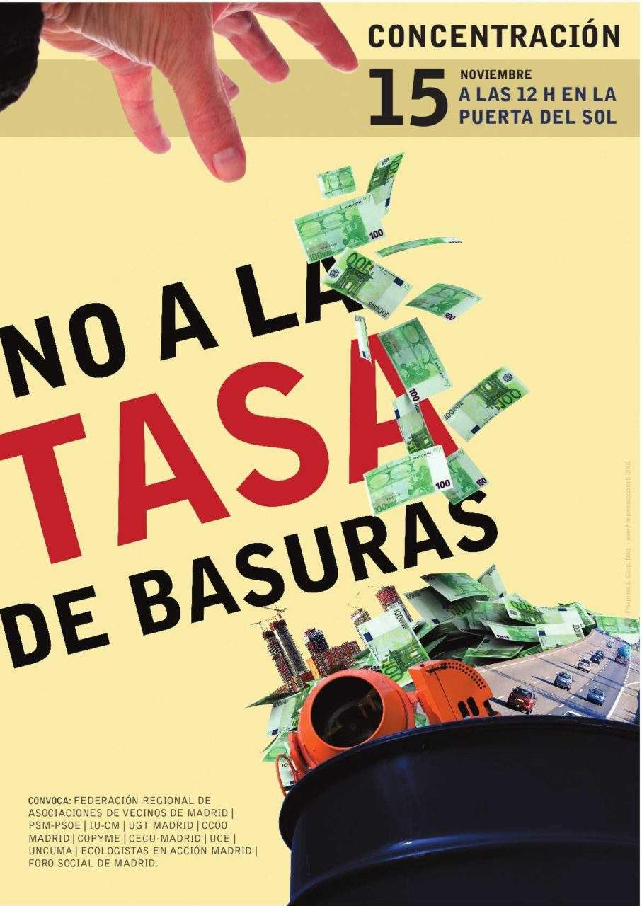 Más de 47.000 personas piden la inmediata retirada de la tasa de la basura