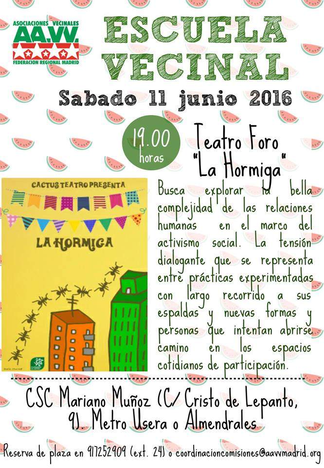 Una obra de teatro como herramienta para abordar la participación en las asociaciones vecinales