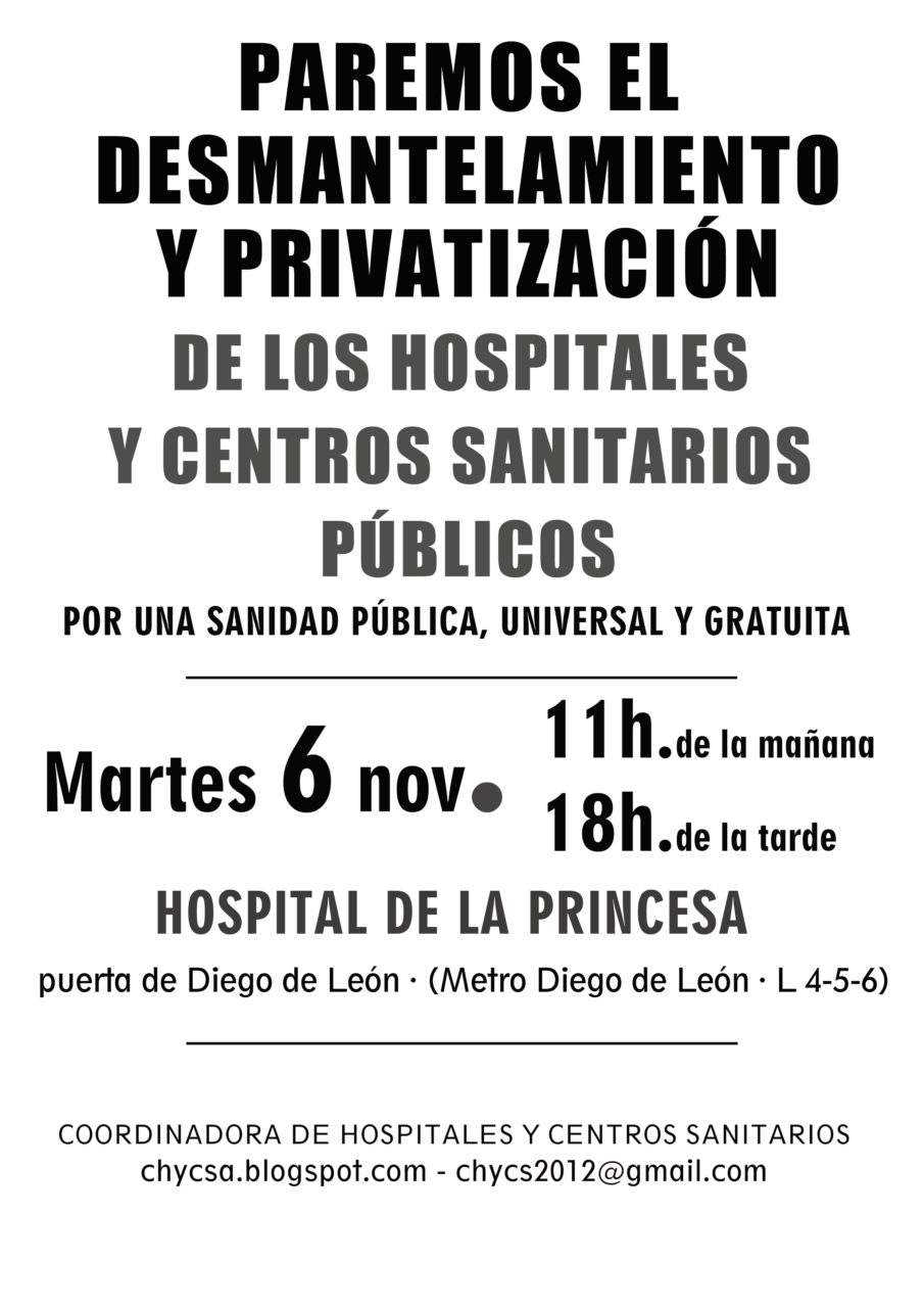 Vecinos y profesionales piden que La Princesa siga siendo un hospital general público