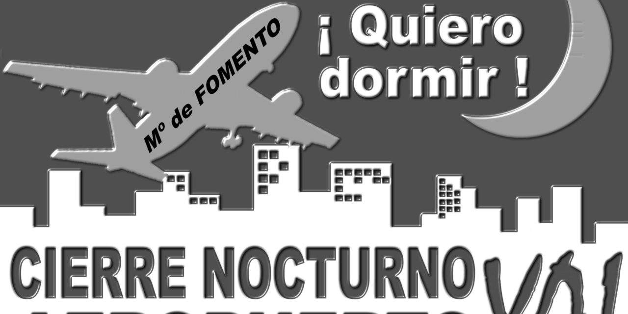 Más de una veintena de organizaciones reclaman el cierre nocturno del aeropuerto