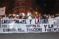 Unas 400 personas se manifiestan en Carabanchel contra la violencia y el fascismo
