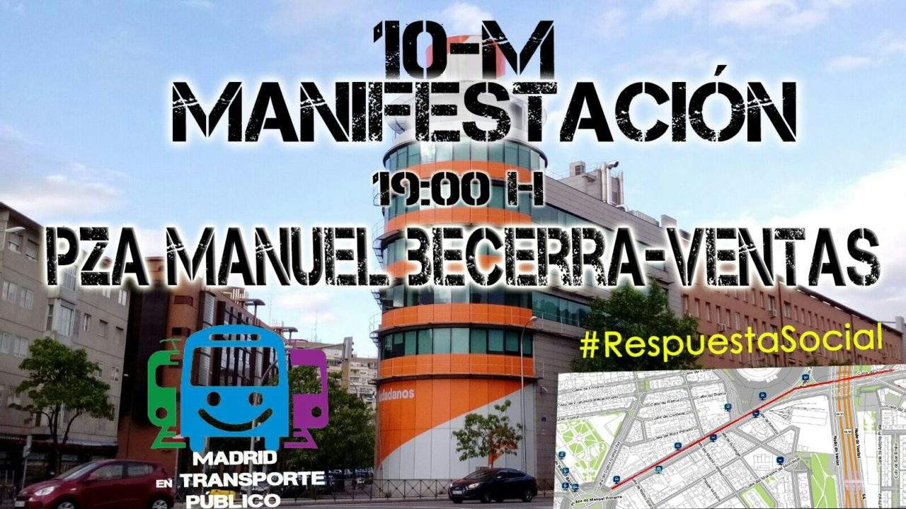 Protesta ante el rechazo de Ciudadanos al Abono Social de Transporte