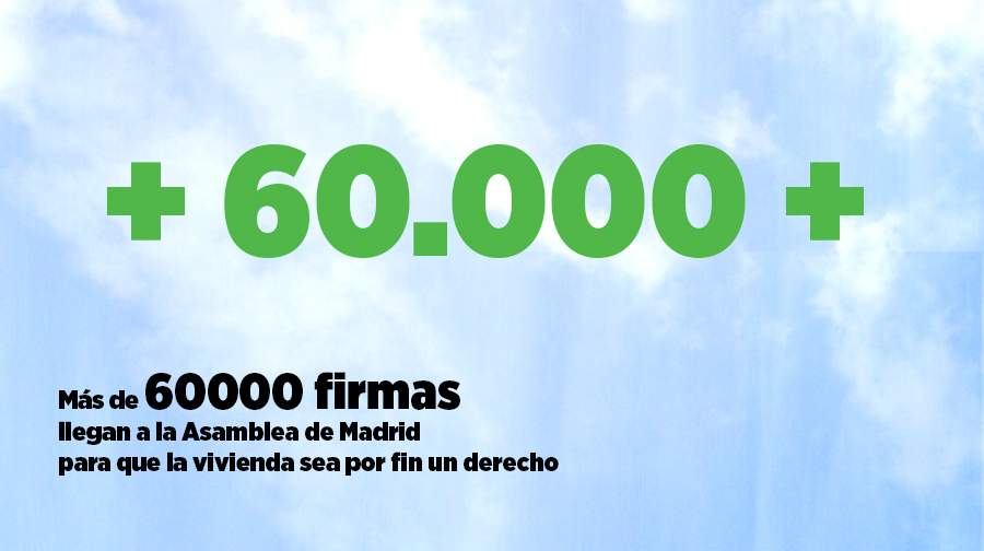 26M: las firmas de la ILP de Vivienda llegan por fin a la Asamblea de Madrid