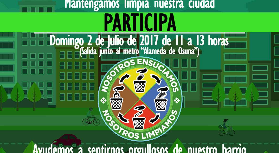 La vecindad de Alameda de Osuna vuelve a salir a la calle para limpiar el barrio