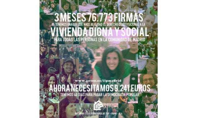 Necesitamos mecenas para sacar adelante la ILP de Vivienda, ¿te sumas?