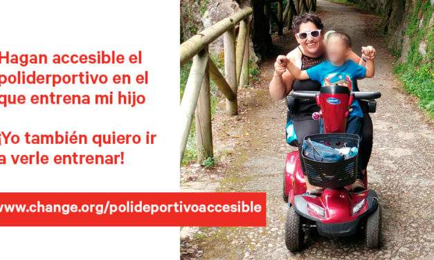 25.000 firmas para que Mónica pueda acceder a un polideportivo de Coslada y ver entrenar a su hijo