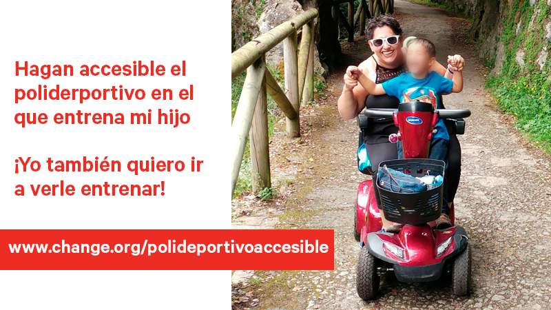 25.000 firmas para que Mónica pueda acceder a un polideportivo de Coslada y ver entrenar a su hijo