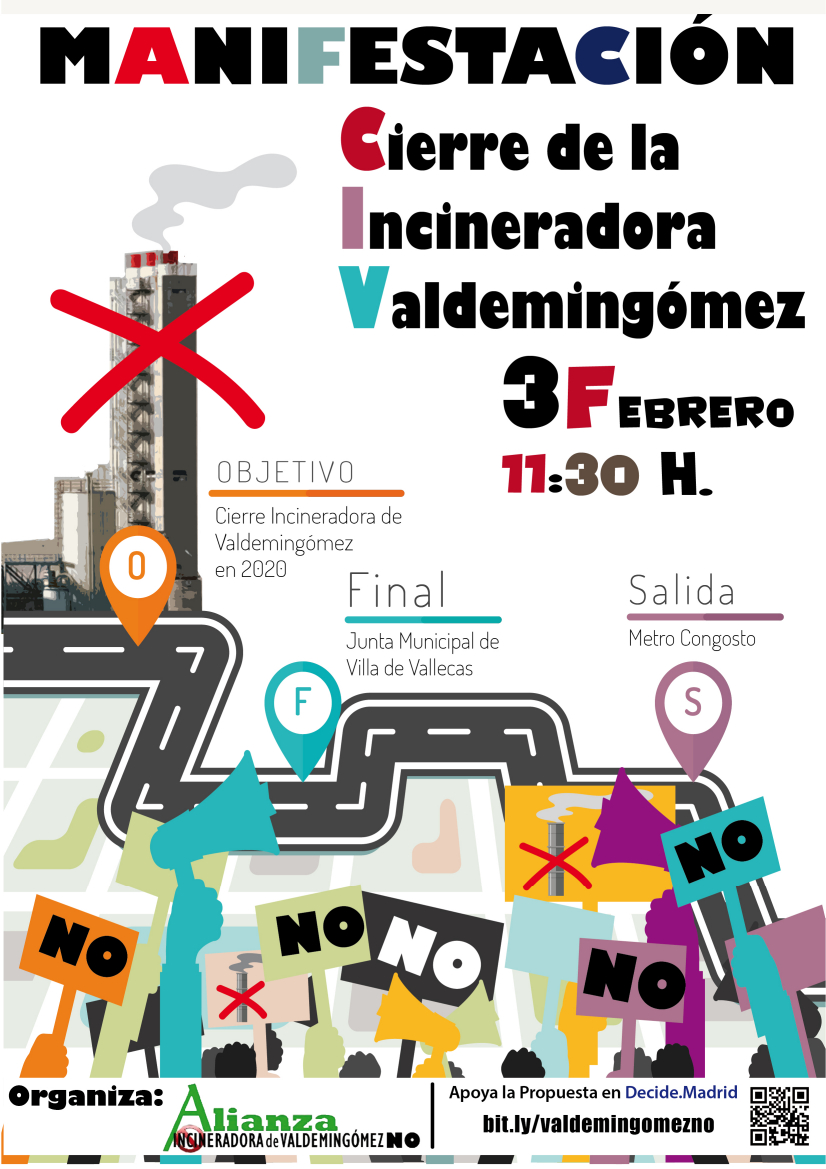 Cartel por el cierre de la incineradora de Valdemingómez