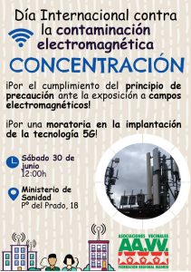 Cartel concentración por la moratoria de la 5G