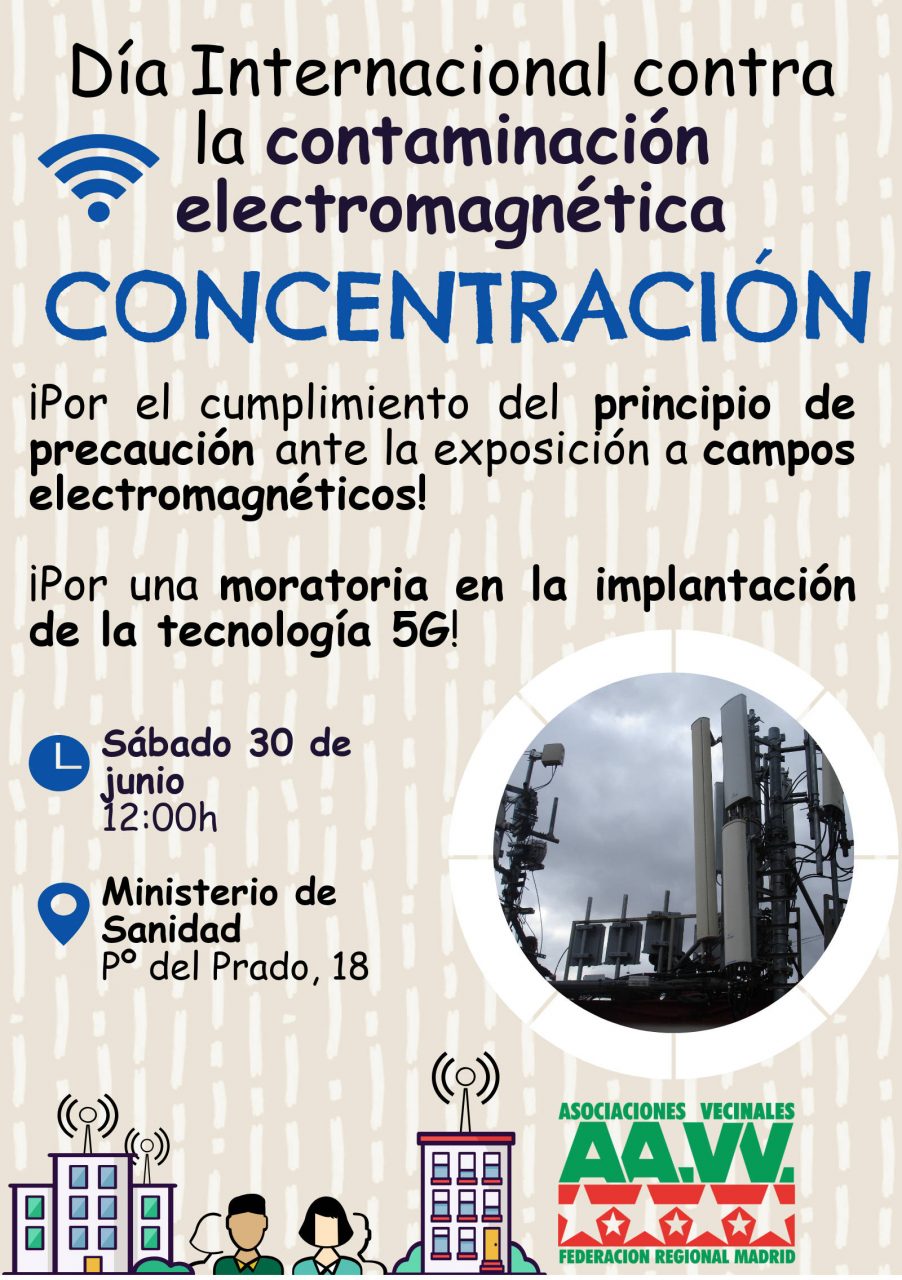 Cartel concentración por la moratoria de la 5G