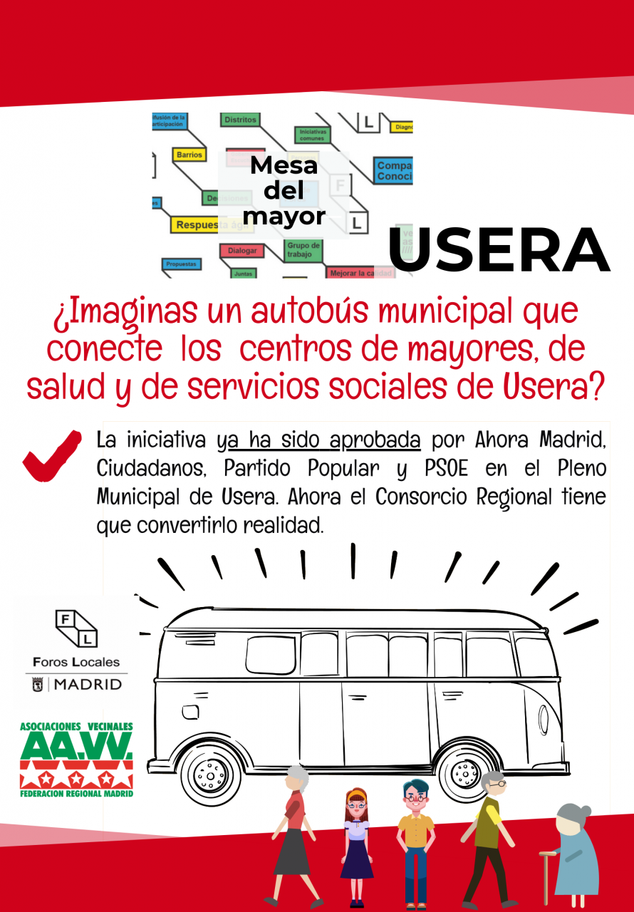 Cartel bus de mayores Usera