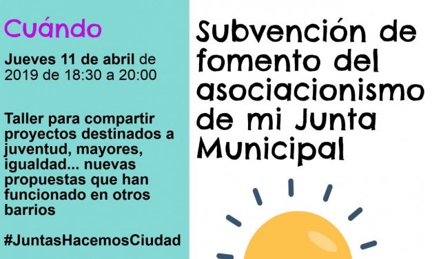 Escuela Vecinal: taller sobre proyectos para las subvenciones de fomento del asociacionismo