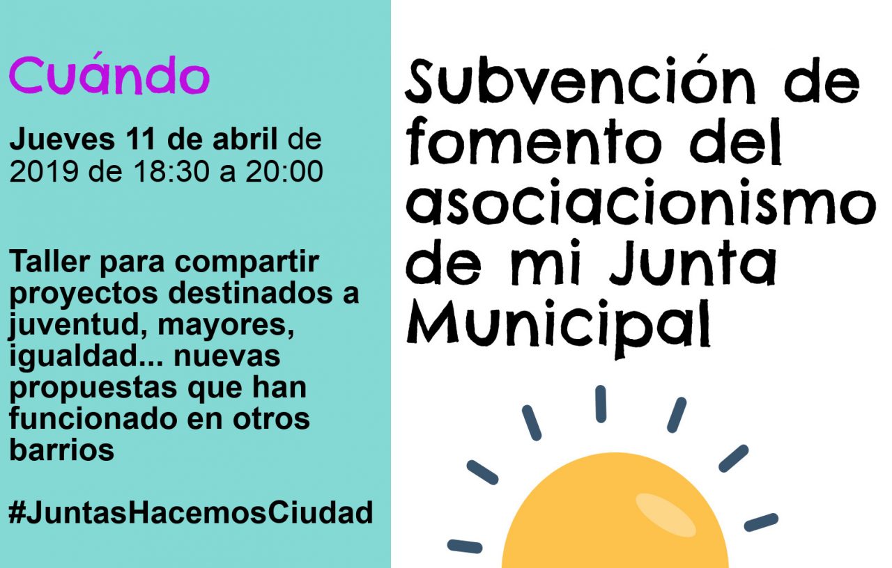 Escuela Vecinal: taller sobre proyectos para las subvenciones de fomento del asociacionismo