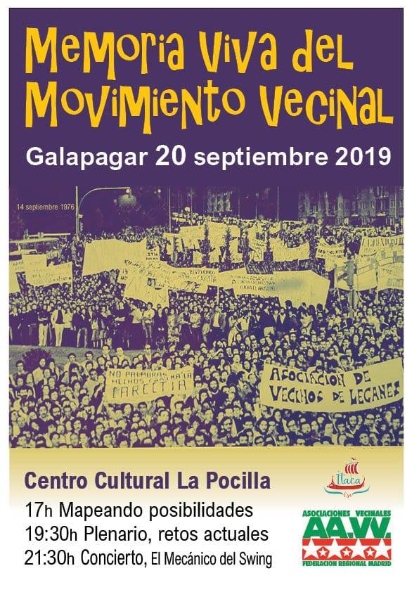 Cartel jornada movimiento vecinal Galapagar