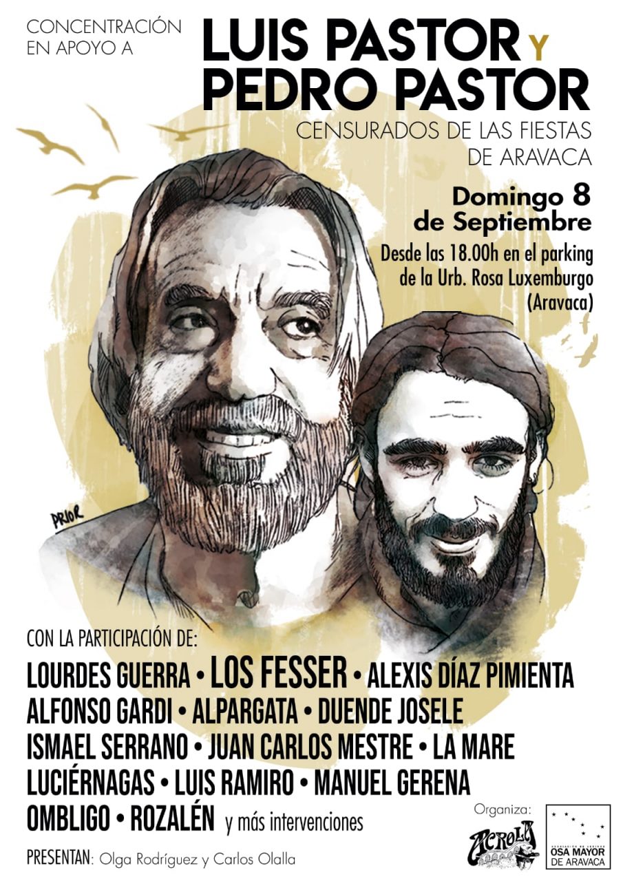 Cartel concentración de apoyo a Luis y Pedro Pastor