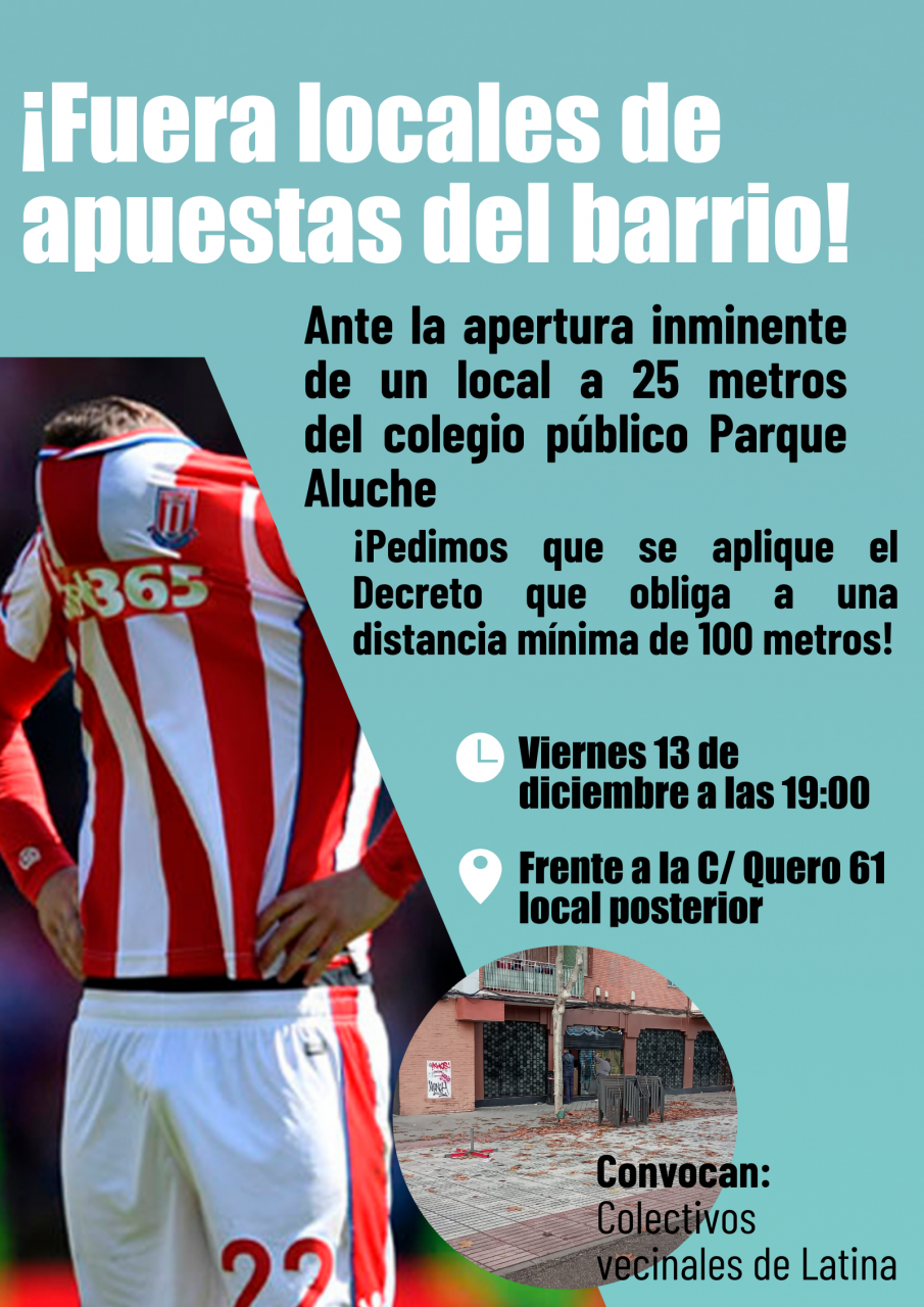 Concentracion contra local de apuestas Aluche