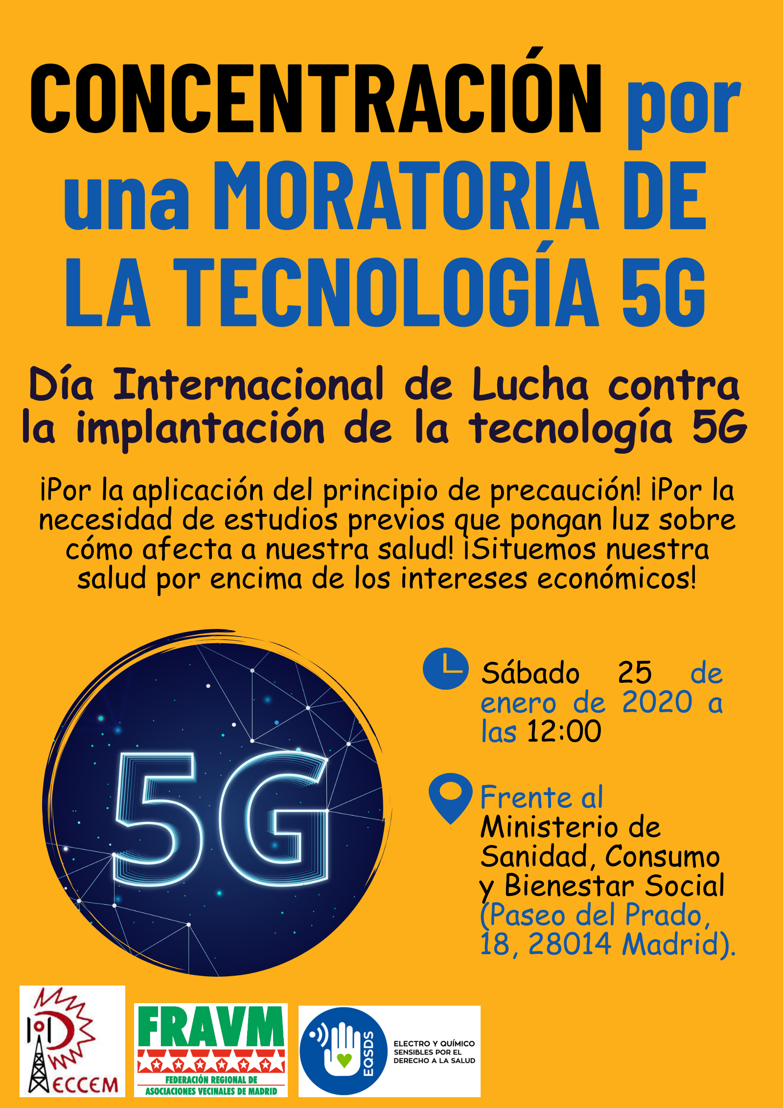 Cartel concentración por una moratoria 5G