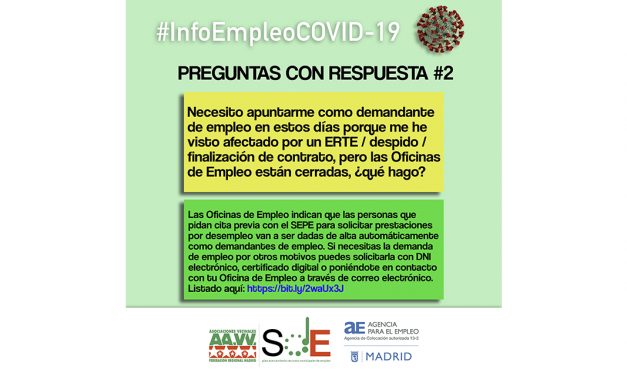 #InfoEmpleoCOVID-19: respuestas a dudas habituales de la cuarentena del coronavirus