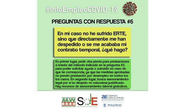 #InfoEmpleoCOVID-19: respuestas a dudas habituales de la cuarentena del coronavirus