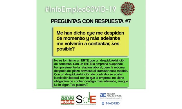 #InfoEmpleoCOVID-19: respuestas a dudas habituales de la cuarentena del coronavirus