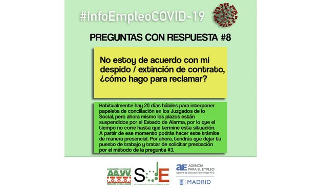 #InfoEmpleoCOVID-19: respuestas a dudas habituales de la cuarentena del coronavirus